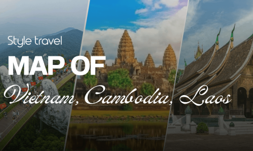 Map of Vietnam, Cambodia and Laos