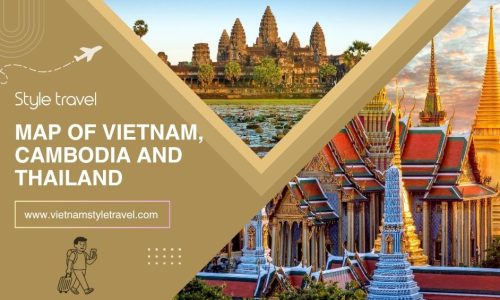 Map of Vietnam, Cambodia and Thailand
