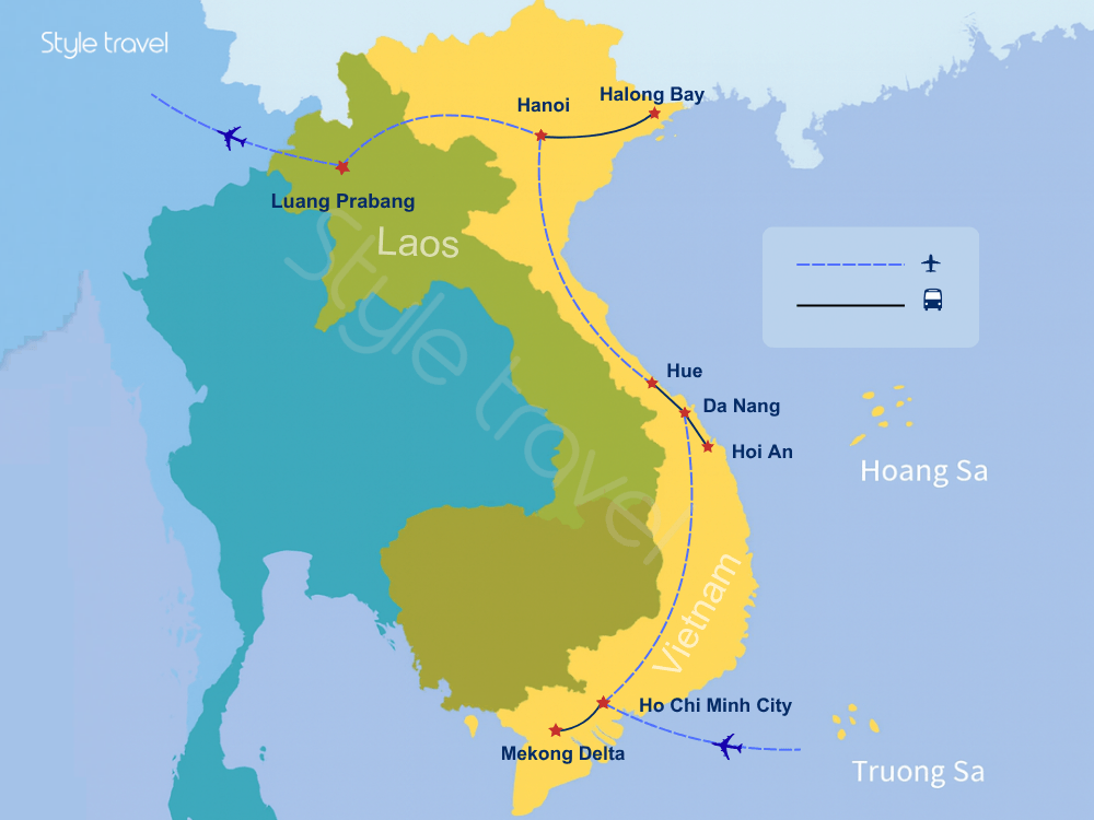 Vietnam and Laos itinery