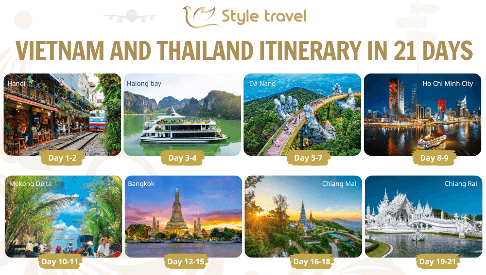 Vietnam and Thailand itinerary in 21 days